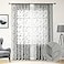 HOMEIDEAS Light GreyGray Sheer Curtains 52 X 84 Inches Long 2 Panels Embroidered Leaf Pattern Pocket Faux Linen Floral Semi Sheer Voile Window CurtainsDrapes for Bedroom Living Room