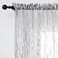 FINECITY Silver Grey Sheer Curtains 108 Inches Long Metallic Silver Foil Branch Tree Pattern Grey Sheer Curtains for Living Room Rod Pocket Privacy Drapes for Bedroom 52 x 108 Inch 2 Panels Silver Gra