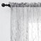 FINECITY Silver Grey Sheer Curtains 108 Inches Long Metallic Silver Foil Branch Tree Pattern Grey Sheer Curtains for Living Room Rod Pocket Privacy Drapes for Bedroom 52 x 108 Inch 2 Panels Silver Gra
