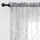 FINECITY Silver Grey Sheer Curtains 108 Inches Long Metallic Silver Foil Branch Tree Pattern Grey Sheer Curtains for Living Room Rod Pocket Privacy Drapes for Bedroom 52 x 108 Inch 2 Panels Silver Gra