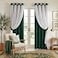 PONY DANCE Blackout Curtains 84 inches Long Curtains for Living Room Double Layer Drapes White Sheer Overlay Light Block Room Decor 52 by 84 inches Hunter Green 2 PCs