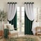 PONY DANCE Blackout Curtains 84 inches Long Curtains for Living Room Double Layer Drapes White Sheer Overlay Light Block Room Decor 52 by 84 inches Hunter Green 2 PCs