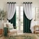 PONY DANCE Blackout Curtains 84 inches Long Curtains for Living Room Double Layer Drapes White Sheer Overlay Light Block Room Decor 52 by 84 inches Hunter Green 2 PCs