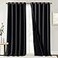 NICETOWN Extra Long Truly Blackout Drapes for Hall and Villa 100 Blackout Window Curtain Panels with Black Lined for Night Shift Worker 70inch Width Each Panel 108inch Length Black 2 Pieces