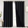 NICETOWN Extra Long Truly Blackout Drapes for Hall and Villa 100 Blackout Window Curtain Panels with Black Lined for Night Shift Worker 70inch Width Each Panel 108inch Length Black 2 Pieces