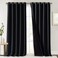 NICETOWN Extra Long Truly Blackout Drapes for Hall and Villa 100 Blackout Window Curtain Panels with Black Lined for Night Shift Worker 70inch Width Each Panel 108inch Length Black 2 Pieces