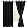 Hiasan Blackout Curtains for Bedroom 52 x 63 Inches Length Thermal Insulated Light Blocking Window Curtains for Living Room 2 Drape Panels Sewn with Tiebacks Black