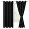 Hiasan Blackout Curtains for Bedroom 52 x 63 Inches Length Thermal Insulated Light Blocking Window Curtains for Living Room 2 Drape Panels Sewn with Tiebacks Black