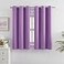 DUALIFE Short Purple Curtain Panels for Girls Room 38 by 45 Inch Length Solid Energy Efficient Room Darkening Bedroom Curtains Thermal Grommet