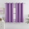 DUALIFE Short Purple Curtain Panels for Girls Room 38 by 45 Inch Length Solid Energy Efficient Room Darkening Bedroom Curtains Thermal Grommet