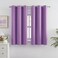 DUALIFE Short Purple Curtain Panels for Girls Room 38 by 45 Inch Length Solid Energy Efficient Room Darkening Bedroom Curtains Thermal Grommet
