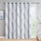 FMFUNCTEX 100 Blackout Patio Sliding Glass Door Curtains 96 Inch Long for Bedroom Blue Grey on White Tree Branch Patterned Drapes for Living Room Divider Extra Wide Thermal Insulated Panels