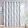 FMFUNCTEX 100 Blackout Patio Sliding Glass Door Curtains 96 Inch Long for Bedroom Blue Grey on White Tree Branch Patterned Drapes for Living Room Divider Extra Wide Thermal Insulated Panels