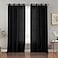 Melodieux Black Linen Textured Semi Sheer Curtains 84 Inches Long for Living Room Bedroom Rustic Flax Linen Grommet Voile Drapes 52 by 84 Inch 2 Panels