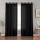Melodieux Black Linen Textured Semi Sheer Curtains 84 Inches Long for Living Room Bedroom Rustic Flax Linen Grommet Voile Drapes 52 by 84 Inch 2 Panels