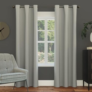 Sun Zero Easton Energy Saving Blackout Grommet Curtain Panel 40 x 54 Silver Gray