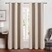 MIULEE 100 Blackout Linen Texture Curtains Soild Thermal Insulated Natural Beige Curtains Grommet Room Darkening Curtains Drapes for Living Room Bedroom 42 x 84 2 Panels