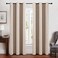 MIULEE 100 Blackout Linen Texture Curtains Soild Thermal Insulated Natural Beige Curtains Grommet Room Darkening Curtains Drapes for Living Room Bedroom 42 x 84 2 Panels