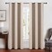 MIULEE 100 Blackout Linen Texture Curtains Soild Thermal Insulated Natural Beige Curtains Grommet Room Darkening Curtains Drapes for Living Room Bedroom 42 x 84 2 Panels