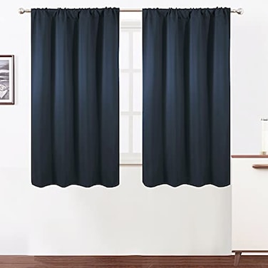 LEMOMO Navy Blue Blackout Curtains42 x 54 InchSet of 2 Panels Room Darkening Curtains for Bedroom