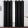 LEMOMO Black Thermal Blackout Curtains42 x 95 InchSet of 2 Panels Room Darkening Curtains for Bedroom