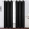 LEMOMO Black Thermal Blackout Curtains42 x 95 InchSet of 2 Panels Room Darkening Curtains for Bedroom