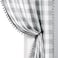 Treatmentex Pompom Check Curtains Grey White Gingham Plaid Curtain Panels 63 inch Rustic Farmhouse Style Semi Sheer Buffalo Check Window Drapes for Living Room Bedroom Kitchen 2 Panels