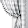 Treatmentex Pompom Check Curtains Grey White Gingham Plaid Curtain Panels 63 inch Rustic Farmhouse Style Semi Sheer Buffalo Check Window Drapes for Living Room Bedroom Kitchen 2 Panels