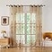 ELKCA EuropeanStyle Embroidered Sheer Curtains for Living Room Luxury Brown Tulle Curtains for BedroomGrommet Top52 W x 84 L2 Panels