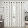 Joywell Black and White Linen Curtains 84 Inch Length 2 Panels Set for Living Room Grommet Embroidered Cream Burlap Sheer Black Curtain for Bedroom Modern Farmhouse Decor Drapes Beige Pattern 52x84