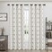 Joywell Black and White Linen Curtains 84 Inch Length 2 Panels Set for Living Room Grommet Embroidered Cream Burlap Sheer Black Curtain for Bedroom Modern Farmhouse Decor Drapes Beige Pattern 52x84