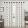 Joywell Black and White Linen Curtains 84 Inch Length 2 Panels Set for Living Room Grommet Embroidered Cream Burlap Sheer Black Curtain for Bedroom Modern Farmhouse Decor Drapes Beige Pattern 52x84