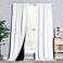 NICETOWN Full Shading Curtains for Windows Super HeavyDuty Black Lined Blackout Drapes with Rod Pocket Back Tab for Bedroom Privacy Assured Window Treatment White Pack of 2 52 W x 108 L
