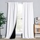 NICETOWN Full Shading Curtains for Windows Super HeavyDuty Black Lined Blackout Drapes with Rod Pocket Back Tab for Bedroom Privacy Assured Window Treatment White Pack of 2 52 W x 108 L
