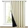 NICETOWN Thermal Insulated 100 Blackout Curtains Noise Reducing Performance Slider Curtain Panel with Black Lining Full Light Blocking Patio Door Drapery Beige 1 PC 100inch x 84inch