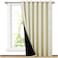 NICETOWN Thermal Insulated 100 Blackout Curtains Noise Reducing Performance Slider Curtain Panel with Black Lining Full Light Blocking Patio Door Drapery Beige 1 PC 100inch x 84inch