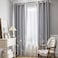 Melodieux Wheat Embroidery Linen Room Darkening Curtain for Living Room Bedroom Grommet Window Drape White WheatGray 52 by 84 Inch 1 Panel