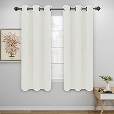 Easy-Going EasyGoing Blackout Curtains for Bedroom Solid Thermal Insulated Grommet and Noise Reduction Window Drapes Room Darkening Curtains for Living Room 2 Panels42x72 in Ivory