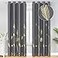 Estelar Textiler Blackout Curtains 108 inches Long Light Blocking Grommet Curtains Gold Palm Tree Printed Thermal Insulated Room Darkening Drapes for Bedroom 52Wx108L Dark Grey 1Pair