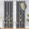 Estelar Textiler Blackout Curtains 108 inches Long Light Blocking Grommet Curtains Gold Palm Tree Printed Thermal Insulated Room Darkening Drapes for Bedroom 52Wx108L Dark Grey 1Pair