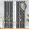 Estelar Textiler Blackout Curtains 108 inches Long Light Blocking Grommet Curtains Gold Palm Tree Printed Thermal Insulated Room Darkening Drapes for Bedroom 52Wx108L Dark Grey 1Pair