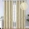 Estelar Textiler Beige Blackout Curtains 84 Inches Long Room Darkening Curtains for Bedroom Thermal Insulated Drapes with Foil Print Palm Leaf Pattern for Living Room 52Wx84L 2 Panels