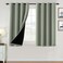 H.VERSAILTEX HVERSAILTEX 100 Blackout Curtains for Bedroom Thermal Insulated Blackout Curtains 45 inch Length Full Light Blocking Window Drapes for Living Room with Black Liner 2 Panels Light Sage