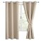 Hiasan Blackout Curtains for Bedroom 42 x 63 Inches Length Thermal Insulated Light Blocking Window Curtains for Living Room 2 Drape Panels Sewn with Tiebacks Taupe