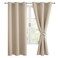 Hiasan Blackout Curtains for Bedroom 42 x 63 Inches Length Thermal Insulated Light Blocking Window Curtains for Living Room 2 Drape Panels Sewn with Tiebacks Taupe