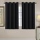 H.VERSAILTEX HVERSAILTEX Blackout Curtain for Living Room Small Window Kitchen Blackout Curtains 45 inch Length Energy Saving Solid Grommet Blackout Drape One Panel Jet Black 52 W x 45 L