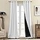 Rutterllow 100 Blackout Curtain Panels 84 inches 2 Panel Sets Heat and Full Light Blocking Drapes with Grommets for Bedroom Thermal Insulated Window Treatment Drapes for Nursery Greyish White 52Wx84L