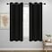 Easy-Going EasyGoing Blackout Curtains for Bedroom Solid Thermal Insulated Grommet and Noise Reduction Window Drapes Room Darkening Curtains for Living Room 2 Panels46x63 in Black