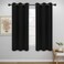 Easy-Going EasyGoing Blackout Curtains for Bedroom Solid Thermal Insulated Grommet and Noise Reduction Window Drapes Room Darkening Curtains for Living Room 2 Panels46x63 in Black