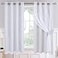 BGment Room Darkening Curtains with Sheer Overlay Silver Printed Double Layer Curtains for Living Room Grommet Thermal Insulated Curtains for Bedroom 2 Panels Each 52 x 63 Inch Greyish White